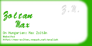 zoltan max business card