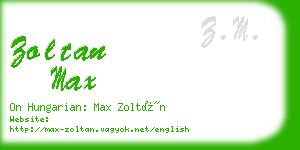 zoltan max business card